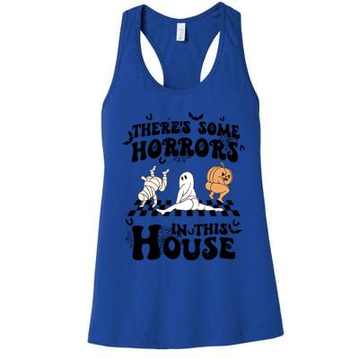 Theres Some Horrors In This House Spooky Season Halloween Gift Women's Racerback Tank