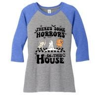 Theres Some Horrors In This House Spooky Season Halloween Gift Women's Tri-Blend 3/4-Sleeve Raglan Shirt