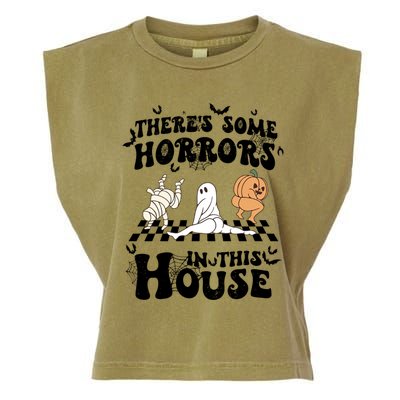 Theres Some Horrors In This House Spooky Season Halloween Gift Garment-Dyed Women's Muscle Tee