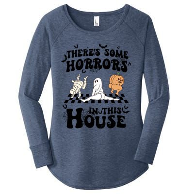 Theres Some Horrors In This House Spooky Season Halloween Gift Women's Perfect Tri Tunic Long Sleeve Shirt