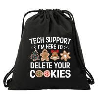 Tech Support Here To Delete Cookies Funny Christmas Xmas Drawstring Bag