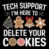 Tech Support Here To Delete Cookies Funny Christmas Xmas Drawstring Bag
