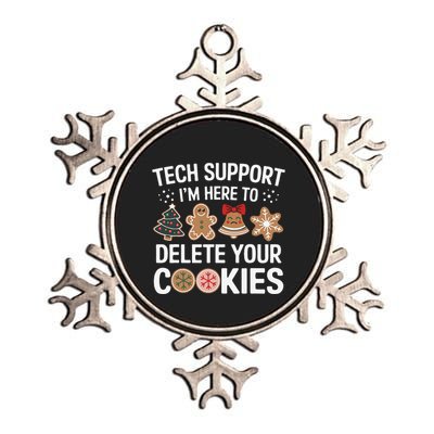 Tech Support Here To Delete Cookies Funny Christmas Xmas Metallic Star Ornament