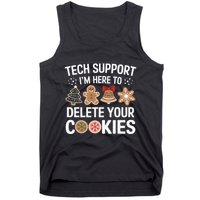 Tech Support Here To Delete Cookies Funny Christmas Xmas Tank Top
