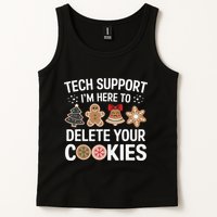 Tech Support Here To Delete Cookies Funny Christmas Xmas Tank Top