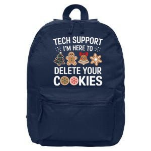 Tech Support Here To Delete Cookies Funny Christmas Xmas 16 in Basic Backpack