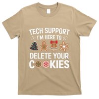 Tech Support Here To Delete Cookies Funny Christmas Xmas T-Shirt