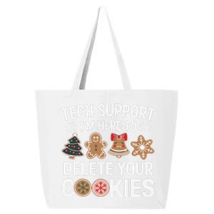 Tech Support Here To Delete Cookies Funny Christmas Xmas 25L Jumbo Tote