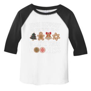 Tech Support Here To Delete Cookies Funny Christmas Xmas Toddler Fine Jersey T-Shirt