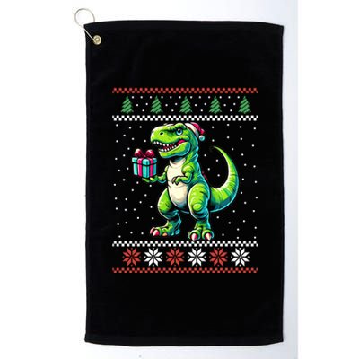 Trex Santa Hat Dinosaur Ugly Christmas Xmas Platinum Collection Golf Towel