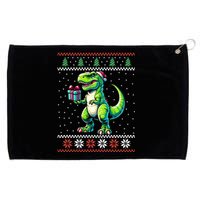 Trex Santa Hat Dinosaur Ugly Christmas Xmas Grommeted Golf Towel