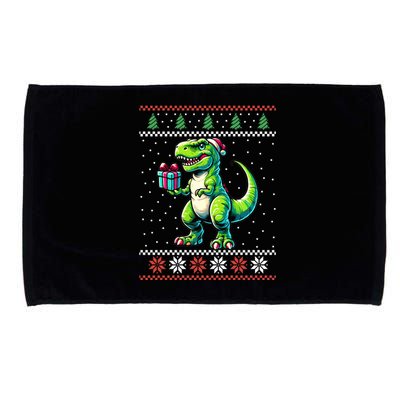 Trex Santa Hat Dinosaur Ugly Christmas Xmas Microfiber Hand Towel