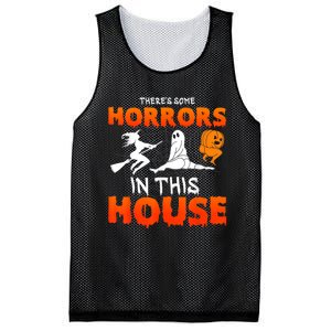 Theres Some Horrors In This House Funny Humor Halloween Mesh Reversible Basketball Jersey Tank