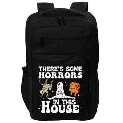 There's Some Horrors In This House Ghost Pumpkin Halloween Impact Tech Backpack