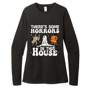 There's Some Horrors In This House Ghost Pumpkin Halloween Womens CVC Long Sleeve Shirt