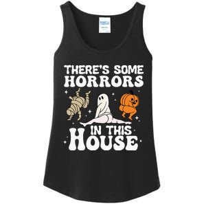 There's Some Horrors In This House Ghost Pumpkin Halloween Ladies Essential Tank