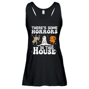 There's Some Horrors In This House Ghost Pumpkin Halloween Ladies Essential Flowy Tank