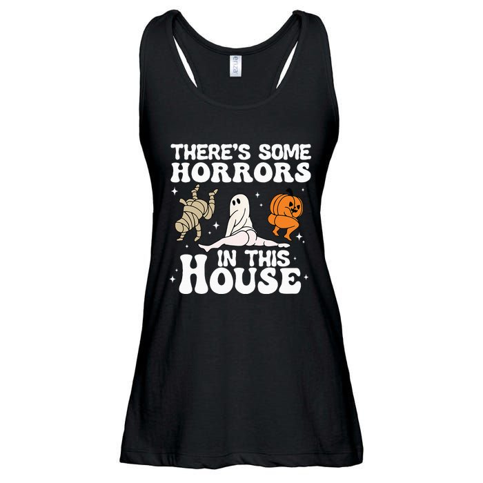 There's Some Horrors In This House Ghost Pumpkin Halloween Ladies Essential Flowy Tank