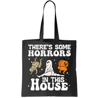 There's Some Horrors In This House Ghost Pumpkin Halloween Tote Bag