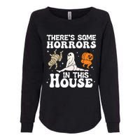 There's Some Horrors In This House Ghost Pumpkin Halloween Womens California Wash Sweatshirt