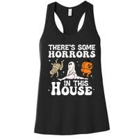 There's Some Horrors In This House Ghost Pumpkin Halloween Women's Racerback Tank