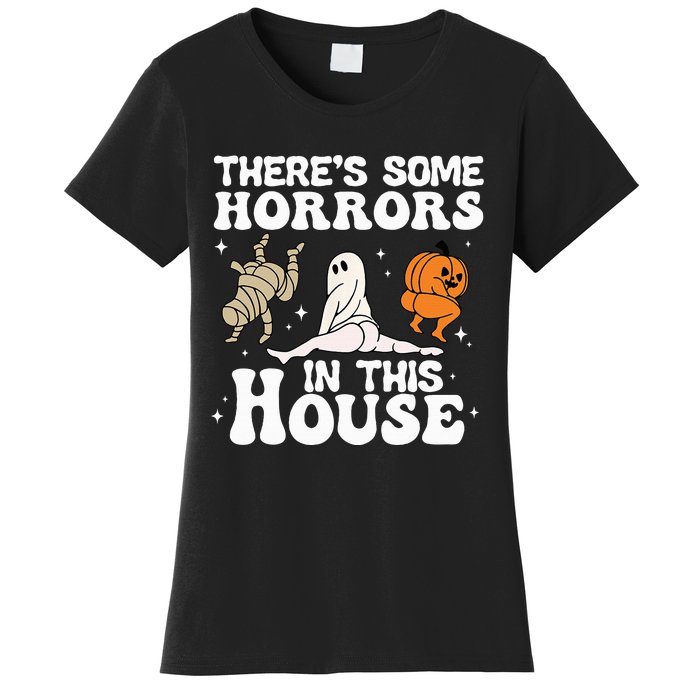 There's Some Horrors In This House Ghost Pumpkin Halloween Women's T-Shirt