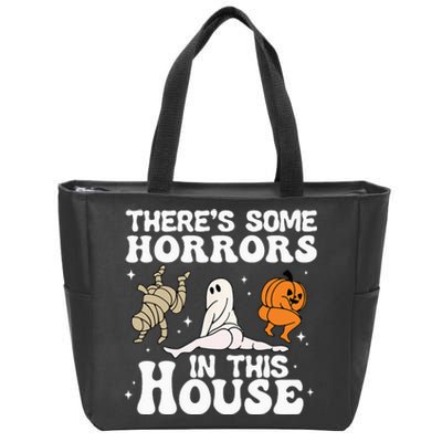 There's Some Horrors In This House Ghost Pumpkin Halloween Zip Tote Bag