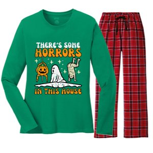 ThereS Some Horrors In This House Women's Long Sleeve Flannel Pajama Set 