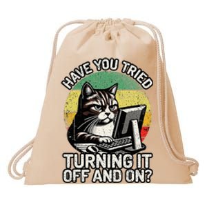 Tech Support Humor I Cat Tech Engineer I Computer It Guy Drawstring Bag