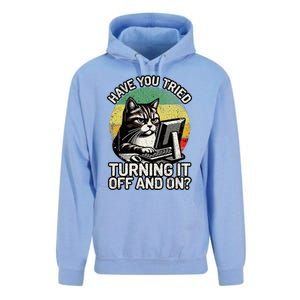 Tech Support Humor I Cat Tech Engineer I Computer It Guy Unisex Surf Hoodie