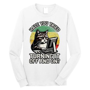 Tech Support Humor I Cat Tech Engineer I Computer It Guy Long Sleeve Shirt