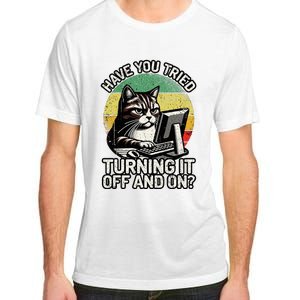 Tech Support Humor I Cat Tech Engineer I Computer It Guy Adult ChromaSoft Performance T-Shirt