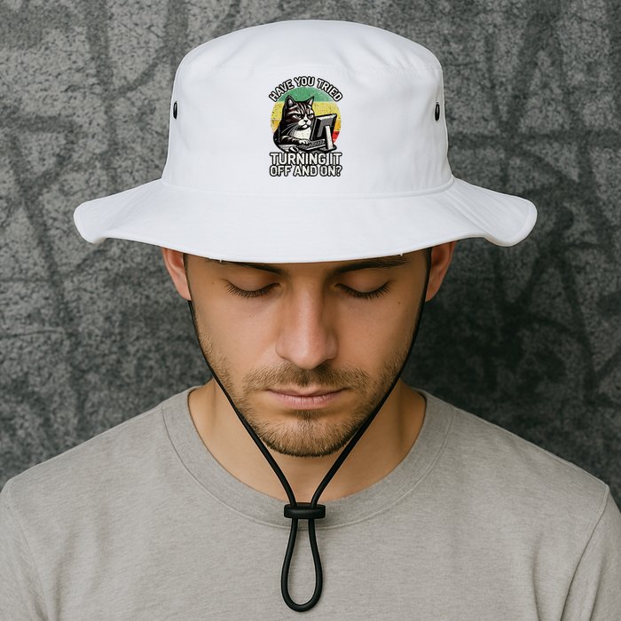 Tech Support Humor I Cat Tech Engineer I Computer It Guy Legacy Cool Fit Booney Bucket Hat