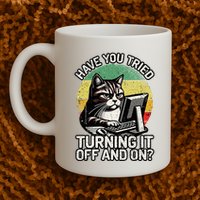 Tech Support Humor I Cat Tech Engineer I Computer It Guy Coffee Mug