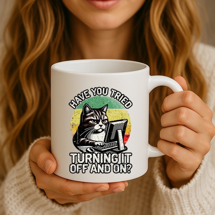 Tech Support Humor I Cat Tech Engineer I Computer It Guy Coffee Mug