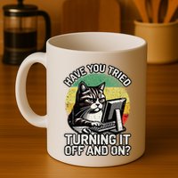 Tech Support Humor I Cat Tech Engineer I Computer It Guy Coffee Mug
