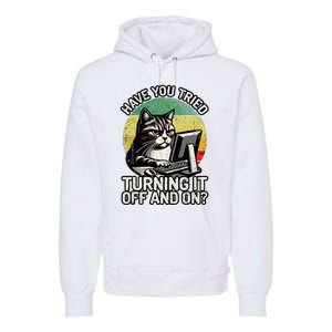 Tech Support Humor I Cat Tech Engineer I Computer It Guy Premium Hoodie