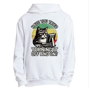 Tech Support Humor I Cat Tech Engineer I Computer It Guy Urban Pullover Hoodie