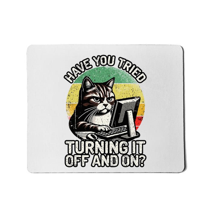 Tech Support Humor I Cat Tech Engineer I Computer It Guy Mousepad