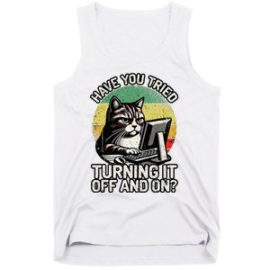 Tech Support Humor I Cat Tech Engineer I Computer It Guy Tank Top