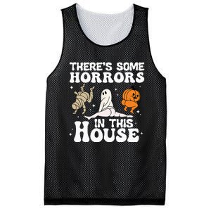 Theres Some Horrors In This House Ghost Pumpkin Halloween Mesh Reversible Basketball Jersey Tank