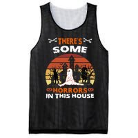 Theres Some Horrors In This House Funny Retro Halloween Mesh Reversible Basketball Jersey Tank