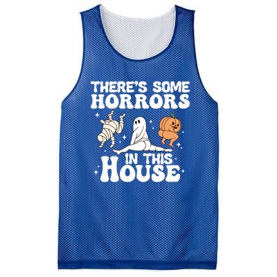 There’S Some Horrors In This House Funny Halloween Pumpkin Cute Gift Mesh Reversible Basketball Jersey Tank