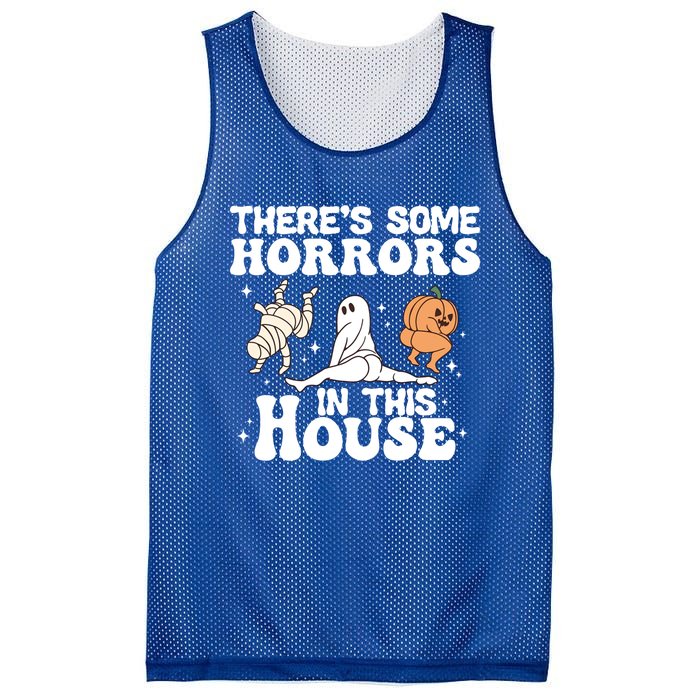 There’S Some Horrors In This House Funny Halloween Pumpkin Cute Gift Mesh Reversible Basketball Jersey Tank