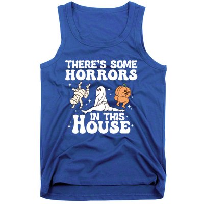 There’S Some Horrors In This House Funny Halloween Pumpkin Cute Gift Tank Top