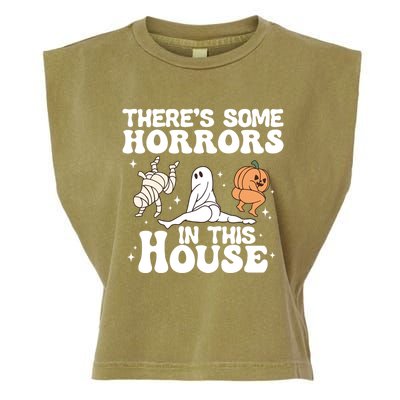 There’S Some Horrors In This House Funny Halloween Pumpkin Cute Gift Garment-Dyed Women's Muscle Tee