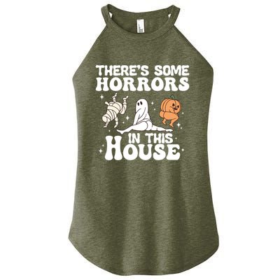 There’S Some Horrors In This House Funny Halloween Pumpkin Cute Gift Women's Perfect Tri Rocker Tank