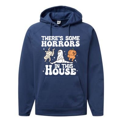 There’S Some Horrors In This House Funny Halloween Pumpkin Cute Gift Performance Fleece Hoodie