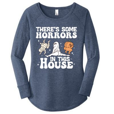 There’S Some Horrors In This House Funny Halloween Pumpkin Cute Gift Women's Perfect Tri Tunic Long Sleeve Shirt