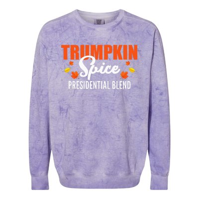 Trumpkin Spice Hilarious Halloween & Thanksgiving Twist Colorblast Crewneck Sweatshirt